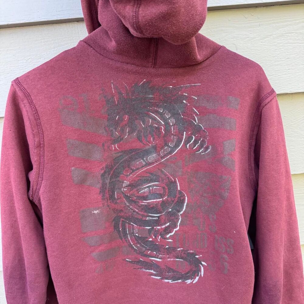 Southpole Men's Burgundy and Red Hoodie